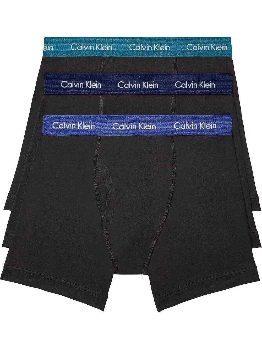 Calvin Klein Underwear Mens Cotton Stretch Boxer Briefs 3-Pack Black Multi, M